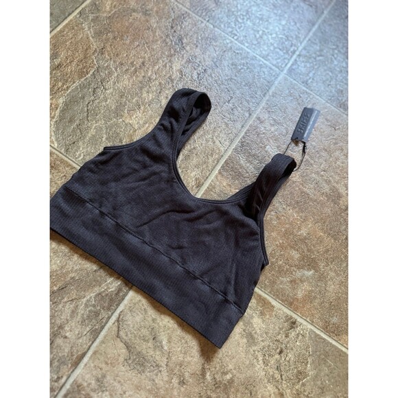 Skims Stretch Rib Scoop Neck Bralette Soot Size S/M - Picture 5 of 9